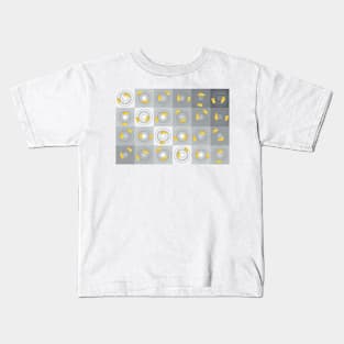 Quilted Effect In Yellow And Gray Gradients Kids T-Shirt